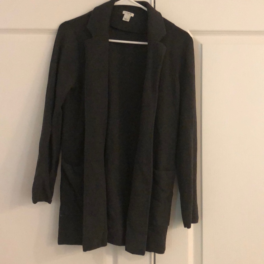 J crew charcoal grey blazer cardigan small